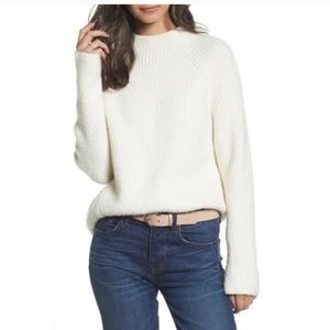 Madewell Northfield Mockneck Sweater in Cream Size XS